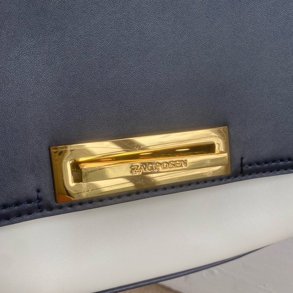 Zac Posen Eartha Iconic Top Handle Navy/White - Picture 3 of 15